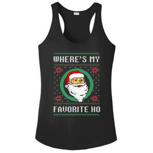 WhereS My Favorite Ho Santa Ugly Christmas Gift Ladies PosiCharge Competitor Racerback Tank