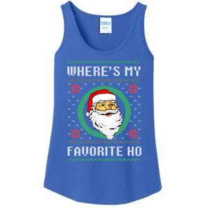 WhereS My Favorite Ho Santa Ugly Christmas Gift Ladies Essential Tank