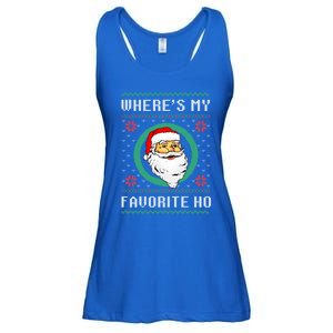 WhereS My Favorite Ho Santa Ugly Christmas Gift Ladies Essential Flowy Tank