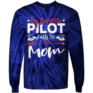 Wo My Favorite Pilot Calls Me Mom Pilot’s Mom Tie-Dye Long Sleeve Shirt