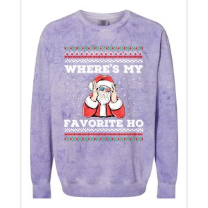 WhereS My Favorite Ho Funny Santa Ugly Christmas Meaningful Gift Colorblast Crewneck Sweatshirt