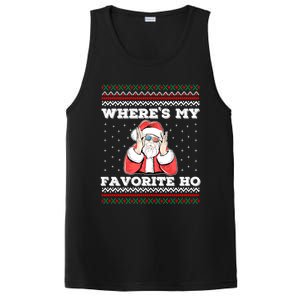 WhereS My Favorite Ho Funny Santa Ugly Christmas Meaningful Gift PosiCharge Competitor Tank