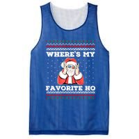 WhereS My Favorite Ho Funny Santa Ugly Christmas Meaningful Gift Mesh Reversible Basketball Jersey Tank