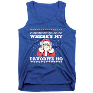 WhereS My Favorite Ho Funny Santa Ugly Christmas Meaningful Gift Tank Top