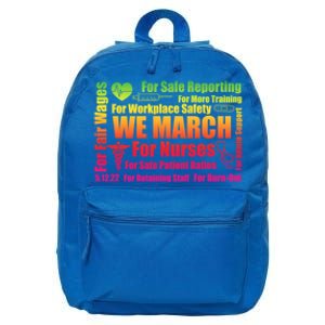 We March For Nurses Million Nurse March Power Nurse Gift 16 in Basic Backpack