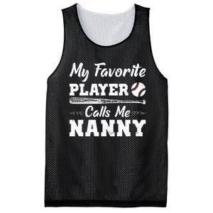 Womens My Favorite Player Calls Me Nanny Baseball Best Grandma Ever Mesh Reversible Basketball Jersey Tank