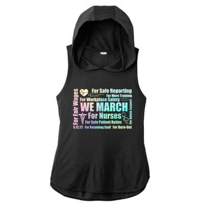 We March For Nurses Million Nurse March Power Nurse Funny Gift Ladies PosiCharge Tri-Blend Wicking Draft Hoodie Tank