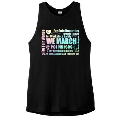 We March For Nurses Million Nurse March Power Nurse Funny Gift Ladies PosiCharge Tri-Blend Wicking Tank