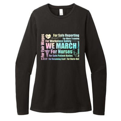 We March For Nurses Million Nurse March Power Nurse Funny Gift Womens CVC Long Sleeve Shirt