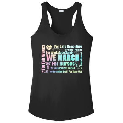 We March For Nurses Million Nurse March Power Nurse Funny Gift Ladies PosiCharge Competitor Racerback Tank