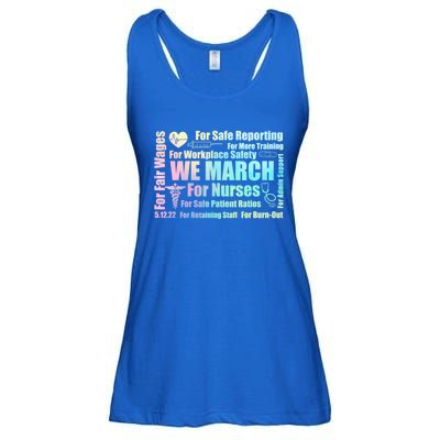 We March For Nurses Million Nurse March Power Nurse Funny Gift Ladies Essential Flowy Tank