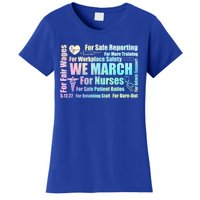 We March For Nurses Million Nurse March Power Nurse Funny Gift Women's T-Shirt