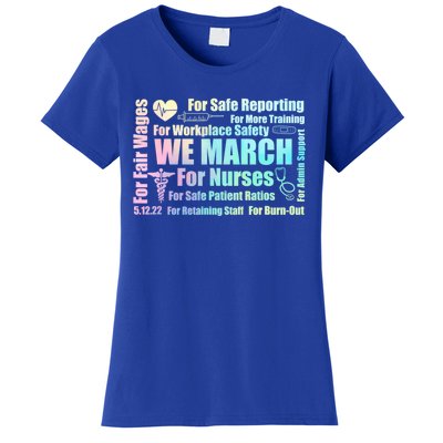 We March For Nurses Million Nurse March Power Nurse Funny Gift Women's T-Shirt