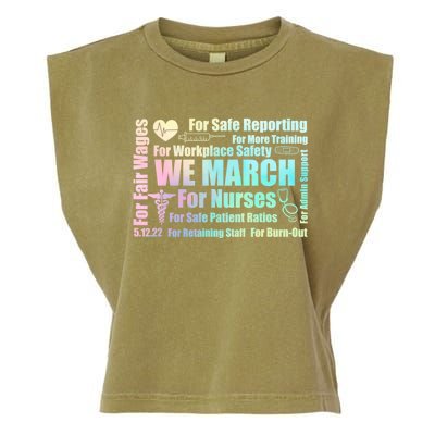 We March For Nurses Million Nurse March Power Nurse Funny Gift Garment-Dyed Women's Muscle Tee