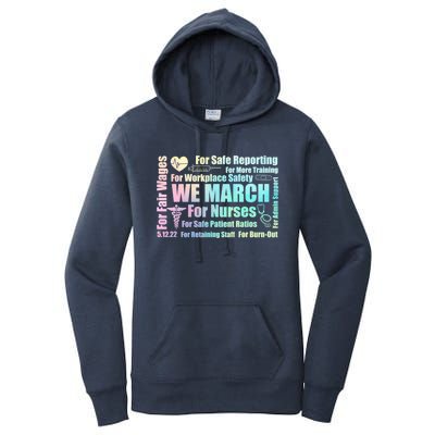 We March For Nurses Million Nurse March Power Nurse Funny Gift Women's Pullover Hoodie