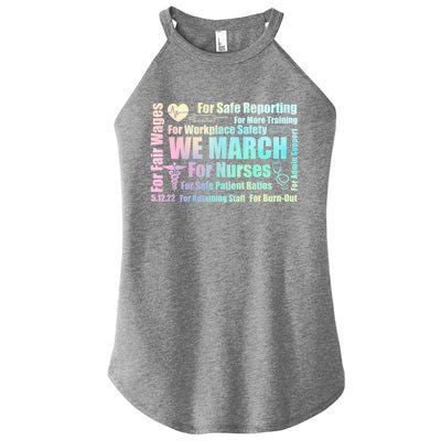 We March For Nurses Million Nurse March Power Nurse Funny Gift Women's Perfect Tri Rocker Tank