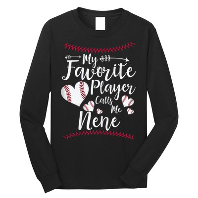 Wo My Favorite Player Calls Me Nene Baseball Heart Long Sleeve Shirt