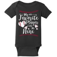 Wo My Favorite Player Calls Me Nene Baseball Heart Baby Bodysuit