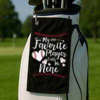 Wo My Favorite Player Calls Me Nene Baseball Heart Golf Towel