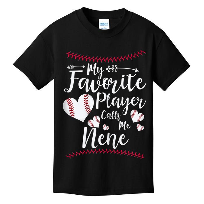 Wo My Favorite Player Calls Me Nene Baseball Heart Kids T-Shirt