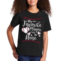 Wo My Favorite Player Calls Me Nene Baseball Heart Kids T-Shirt