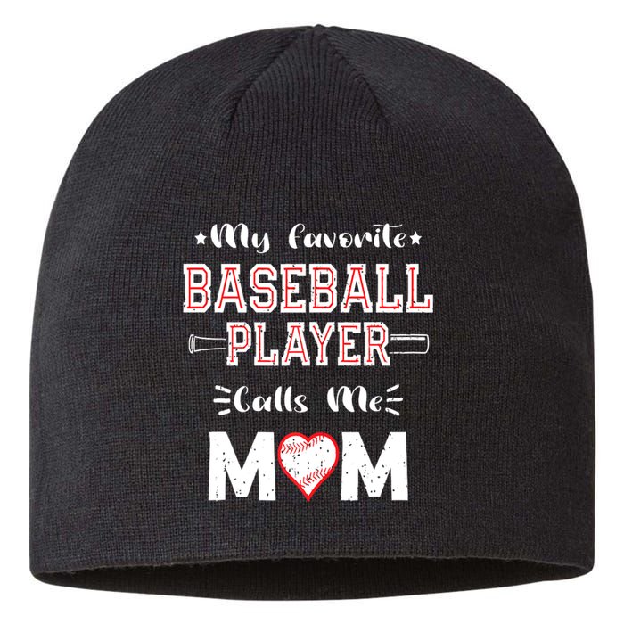 Womens My Favorite Baseball Player Calls Me Mom Cute Mothers Day Sustainable Beanie