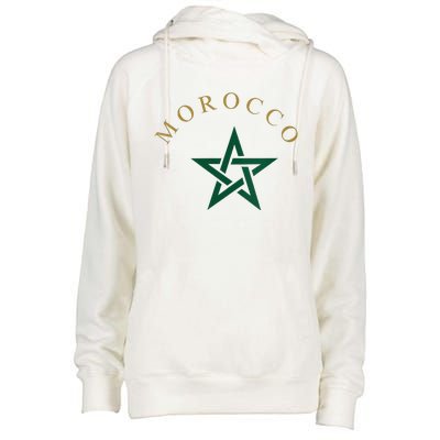 Wo Morocco Flag Design Apparel Design Womens Funnel Neck Pullover Hood