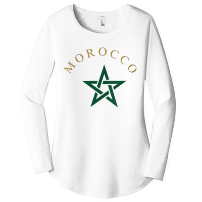 Wo Morocco Flag Design Apparel Design Women's Perfect Tri Tunic Long Sleeve Shirt