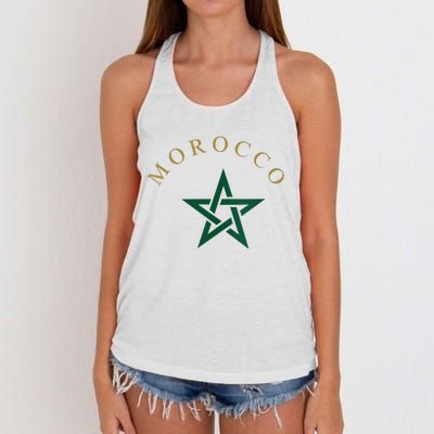 Wo Morocco Flag Design Apparel Design Women's Knotted Racerback Tank