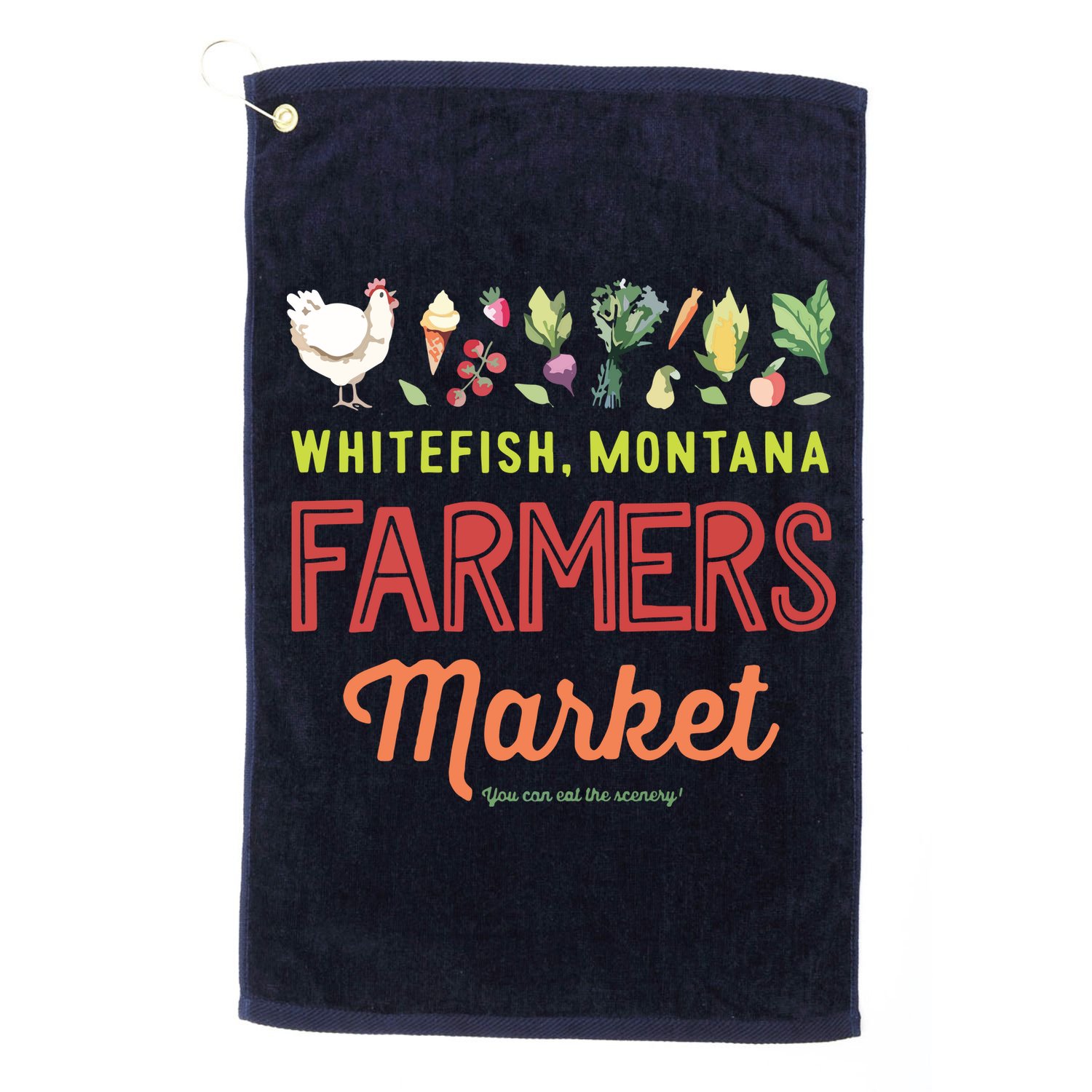 Whitefish Montana Farmers Market Golf Towel