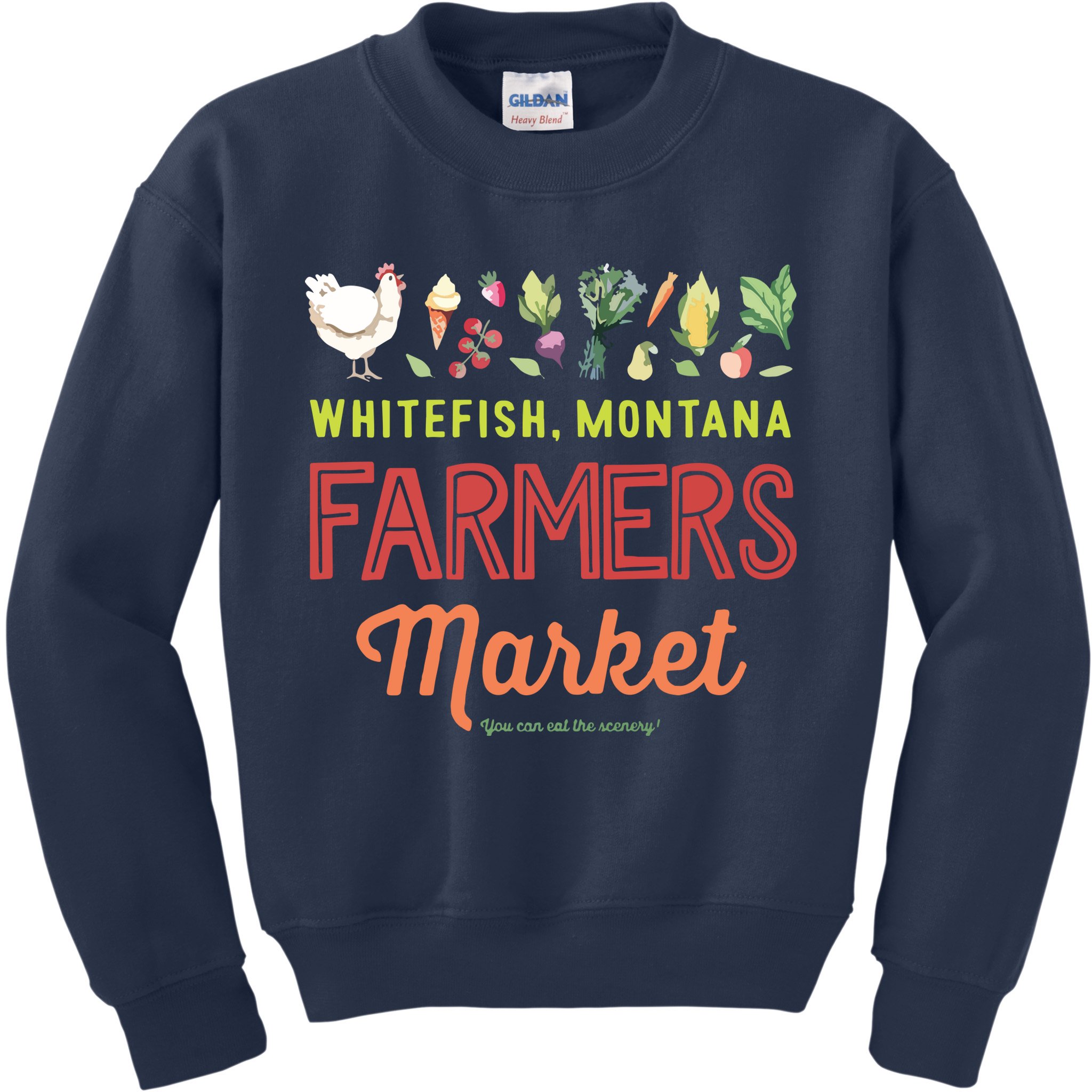 Whitefish Montana Farmers Market Kids Sweatshirt