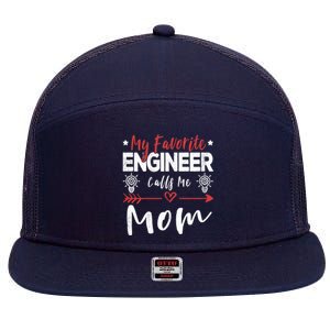 Wo My Favorite Engineer Calls Me Mom Engineer Mom 7 Panel Mesh Trucker Snapback Hat