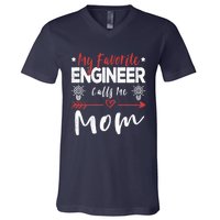 Wo My Favorite Engineer Calls Me Mom Engineer Mom V-Neck T-Shirt