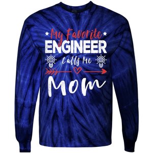 Wo My Favorite Engineer Calls Me Mom Engineer Mom Tie-Dye Long Sleeve Shirt