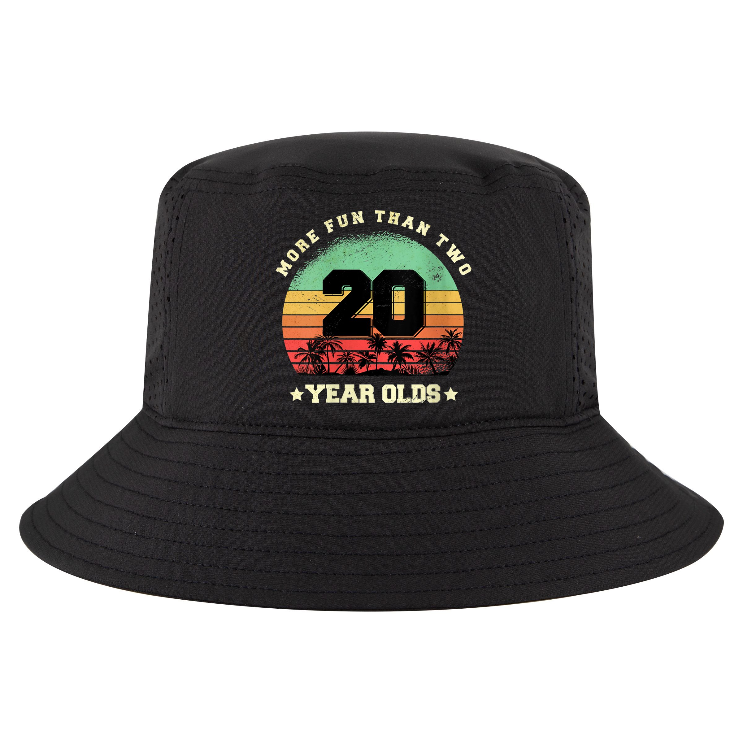 Wom.e.ns More Fun Than Two Twenty Year Olds 40th Birthday V-Neck Cool Comfort Performance Bucket Hat