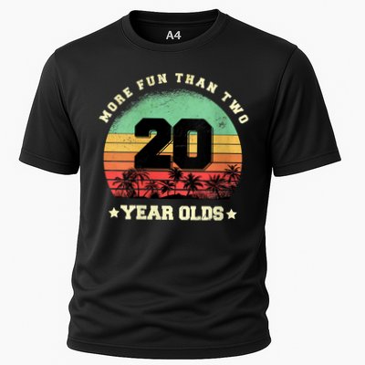 Wom.e.ns More Fun Than Two Twenty Year Olds 40th Birthday V-Neck Cooling Performance Crew T-Shirt