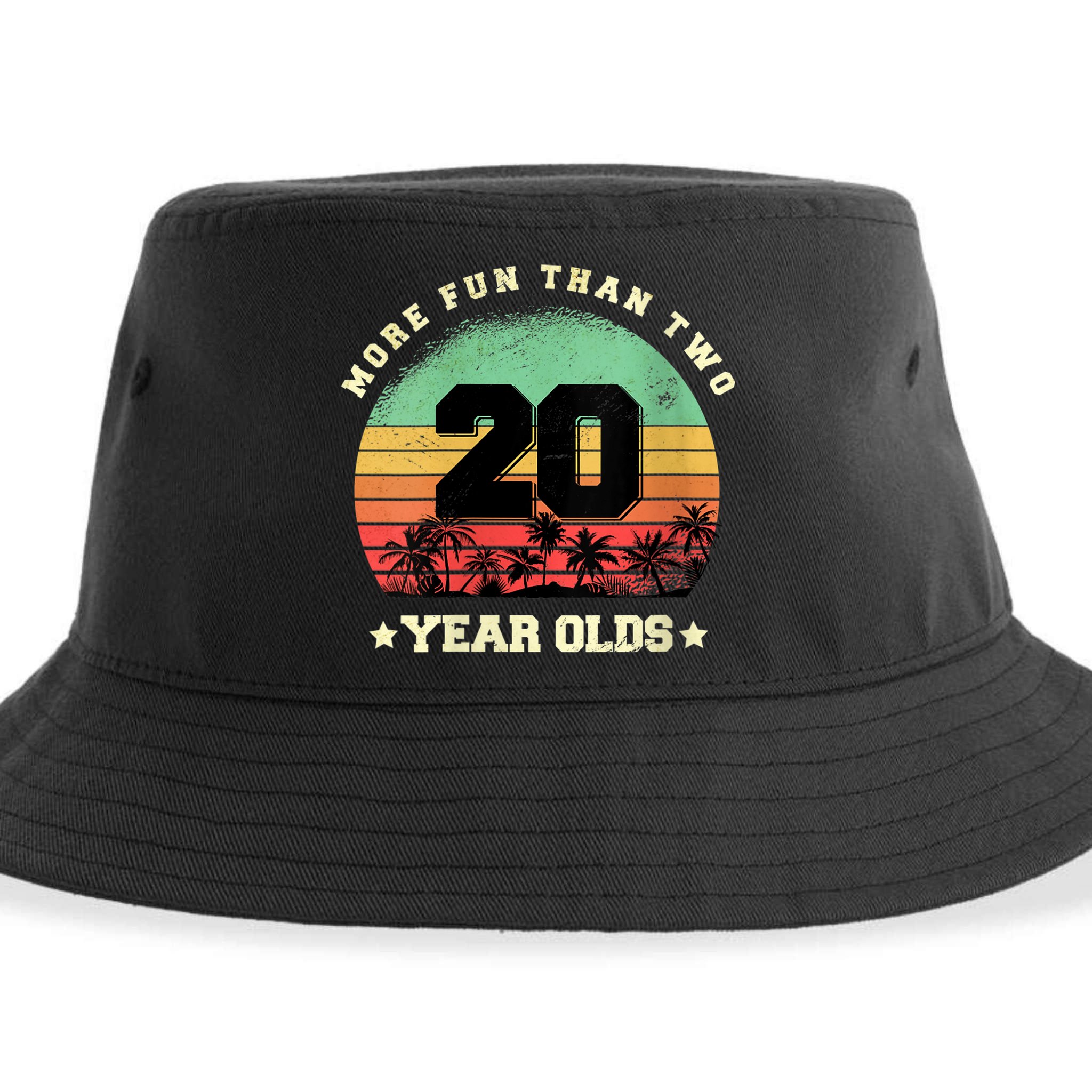 Wom.e.ns More Fun Than Two Twenty Year Olds 40th Birthday V-Neck Sustainable Bucket Hat