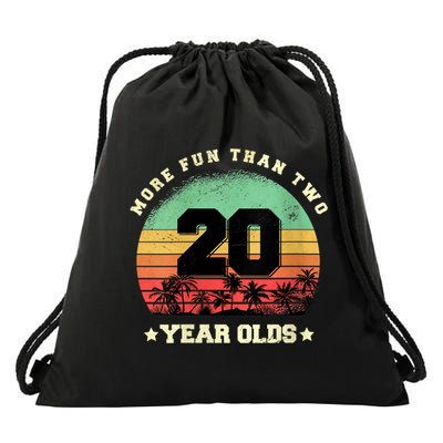 Wom.e.ns More Fun Than Two Twenty Year Olds 40th Birthday V-Neck Drawstring Bag