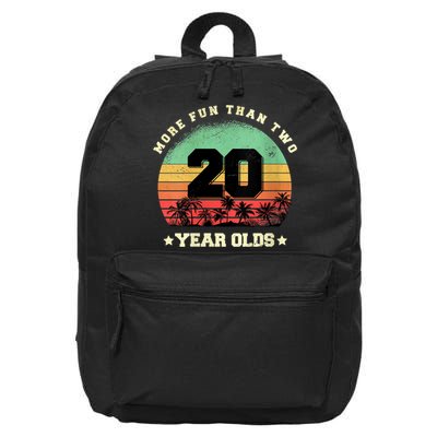 Wom.e.ns More Fun Than Two Twenty Year Olds 40th Birthday V-Neck 16 in Basic Backpack