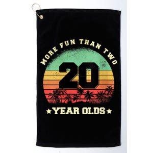 Wom.e.ns More Fun Than Two Twenty Year Olds 40th Birthday V-Neck Platinum Collection Golf Towel