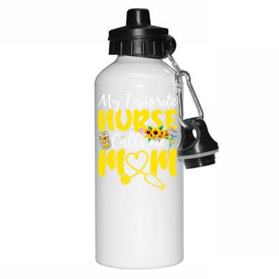 Wo My Favorite Nurse Calls Me Mom Nursing Mom Mothers Day Cute Gift Aluminum Water Bottle