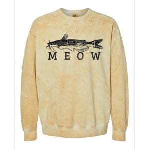 Wels Meow Funny Catfish Fishing Fisherman Gift Colorblast Crewneck Sweatshirt