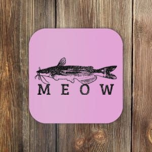 Wels Meow Funny Catfish Fishing Fisherman Gift Coaster