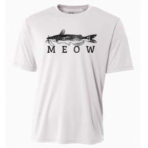 Wels Meow Funny Catfish Fishing Fisherman Gift Cooling Performance Crew T-Shirt