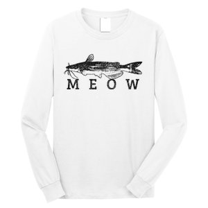 Wels Meow Funny Catfish Fishing Fisherman Gift Long Sleeve Shirt