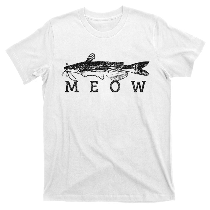 Wels Meow Funny Catfish Fishing Fisherman Gift T-Shirt