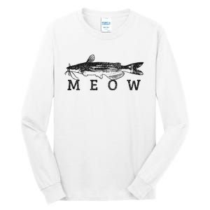 Wels Meow Funny Catfish Fishing Fisherman Gift Tall Long Sleeve T-Shirt