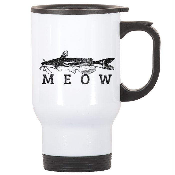 Wels Meow Funny Catfish Fishing Fisherman Gift Stainless Steel Travel Mug