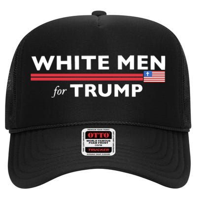 White M.E.N. For Trump High Crown Mesh Back Trucker Hat