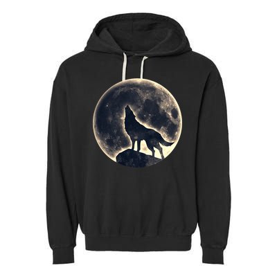 Wolf Moon Fantasy Wild Dog Wolves Garment-Dyed Fleece Hoodie